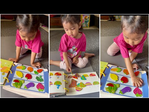 Bermain dengan mainan edukasi belajar busy book  anak