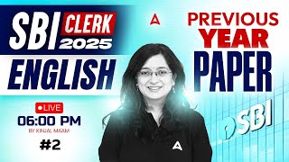 SBI Clerk 2025 Prelims | SBI Clerk English Previous Year Paper #2 | English By Kinjal Ma'am