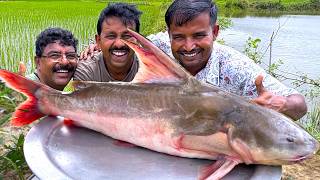 অজয় নদীর অবাক করা 2 kg ওজনের রিঠে মাছ কেটে রান্না করে খাওয়া | River fish curry cooking and eating