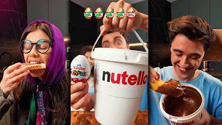Small, Big, Giant Nutella Chocolate ASMR Mukbang Eating Challenge Compilation 