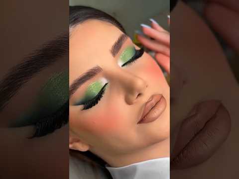green 🍏💚 eyes and soft nude makeup tutorial 🔥#viralvideo #softglamlook #trendingshorts #youtubeshort