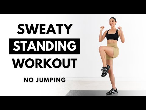 Sweaty 10-Min Fat Burning Standing Workout (No Jumping, Beginner)