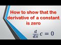 Derivative of a Constant Concepts