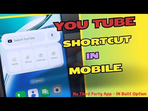 You Tube Shortcut Option in Mobile | In Built Option - No Third Party App | Oppo, Vivo, Moto...