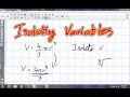 Isolating Variables and Volume Formulas