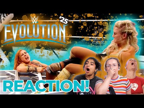 Becky Lynch vs Charlotte Flair @ Evolution 2018 | The Girls react to #WWE Women's Wrestling!