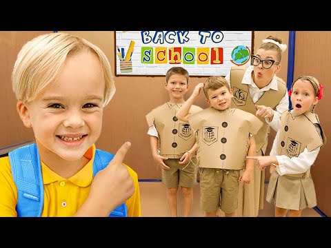 Aventure à l'école en carton pour les enfants !