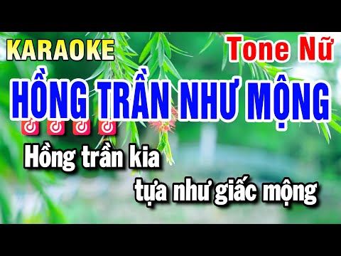 Karaoke Hồng Trần Như Mộng Nhạc Sống Tone Nữ | Beat Huỳnh Anh