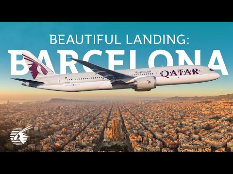 Beautiful landing in Barcelona, Spain (4K)