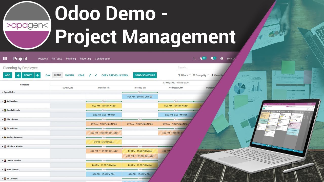 Odoo Demo - Project Management | Apagen Solutions Pvt. Ltd. (Odoo Service Provider) | 10/13/2020

In this video we are going to demonstrate creation and manage the project in #Odoo #ERP Odoo ERP(opensource ERP) Benefits ...