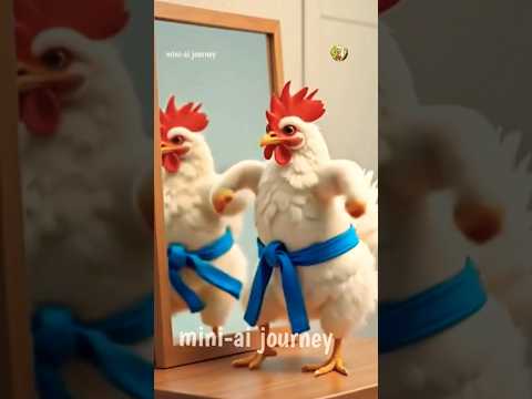 Funny chicken mirror dance 🐓💃😅 #chicken #funny #rooster #ai