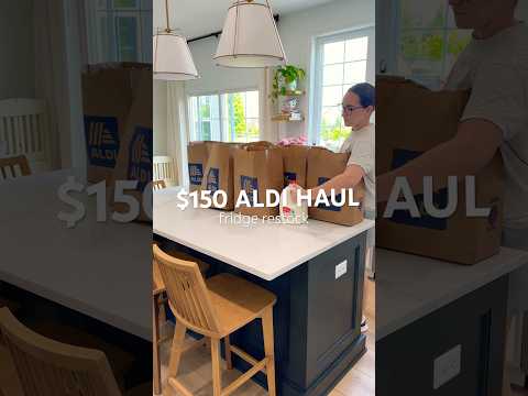 $150 Aldi Haul fridge restock #aldi #restock #asmr #fridge