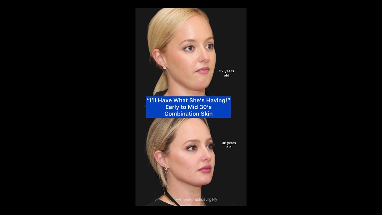 Comparison of skin at 32 and 38 years old.