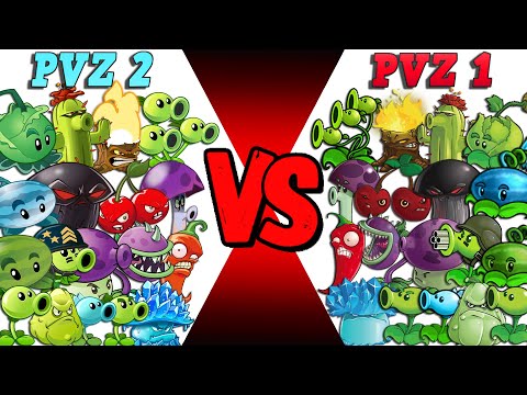 Team PvZ 1 vs PvZ 2 - Who Will Win? - PvZ 2 Team Plant vs Team Plant Battlez