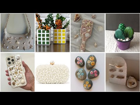أفكار ✨ عندك بقايا السيراميك،الحصى،الاحجار صدف البحر اصنعي ديكورات باقل تكلفة. راحة نفسية #diy