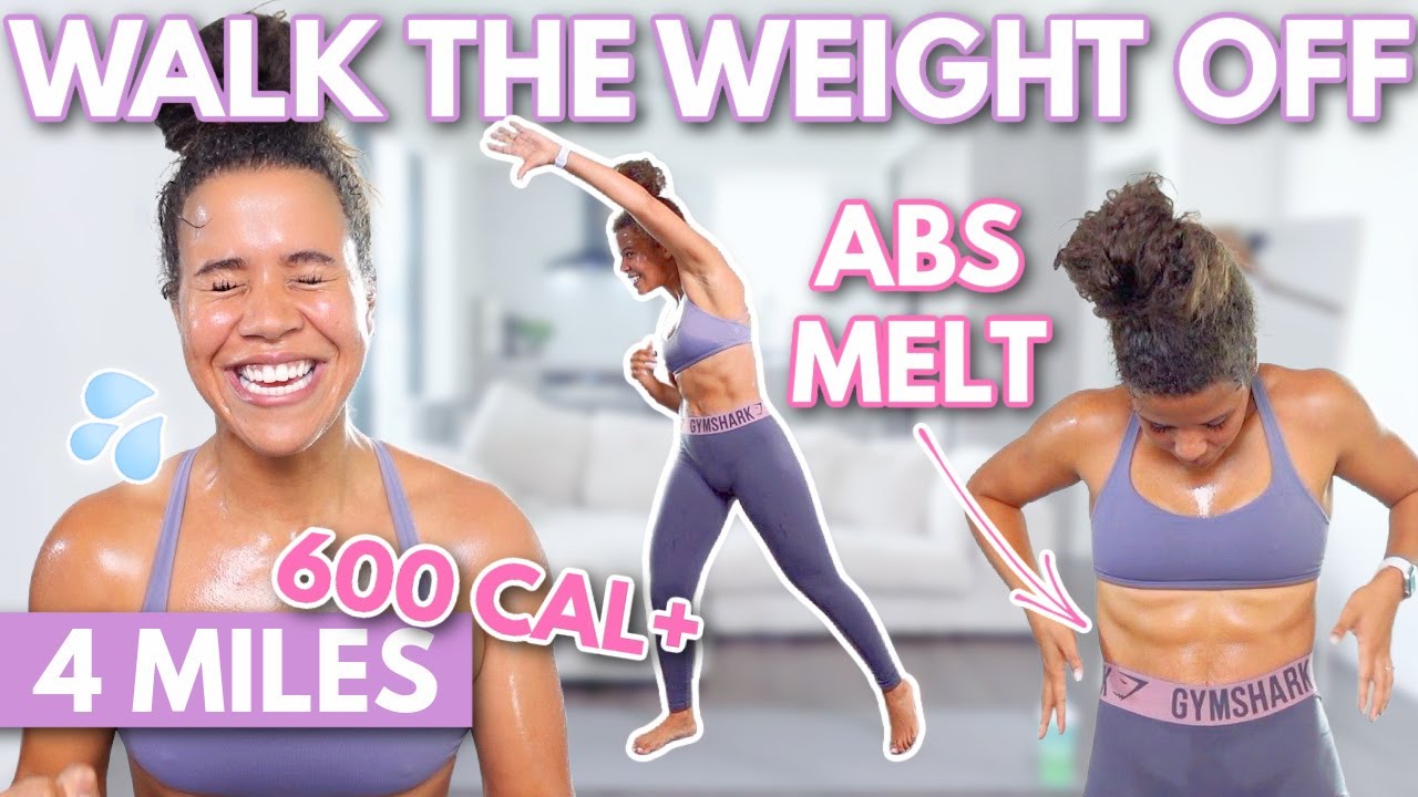 4 MILE SWEATY & INTENSE Belly Fat Walking Workout - Grow with Jo