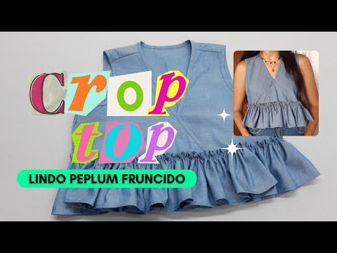 Tutorial rápido y fácil: Blusita CORTA cruzada o CROP TOP