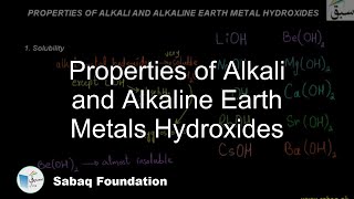 Properties of Alkali and Alkaline Earth Metals Hydroxides