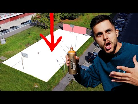 Painting a CUSTOM Basketball COURT!
