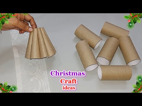 Christmas Decoration idea made with Empty rolls | Best out of waste budget Friendly craft idea๐65