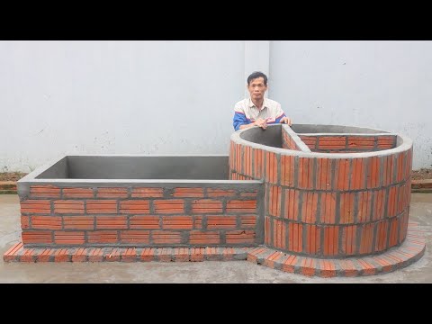 Make a Unique Fish Tank from brick and cement - Garden Decoration