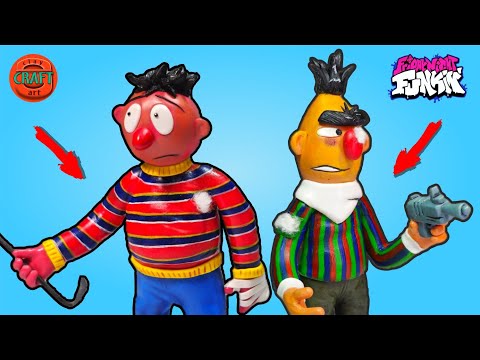 Friday Night Funkin' VS BROKEN STRINGS | Bert and Ernie from Sesame Street TANTRUM FNF Mod with clay