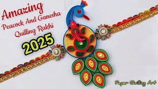 Peacock Design Quilling Rakhi | Handmade Rakhi for Raksha Bandhan 2025