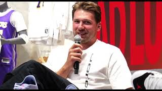 Luka Doncic with HUGE SMILE  to a question from 7 years old Elena in Madrid yt - DrafteadosNBA