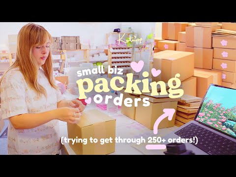 STUDIO VLOG ✿ full-time illustrator packing 250+ orders for a small business 📦 Day in the Life