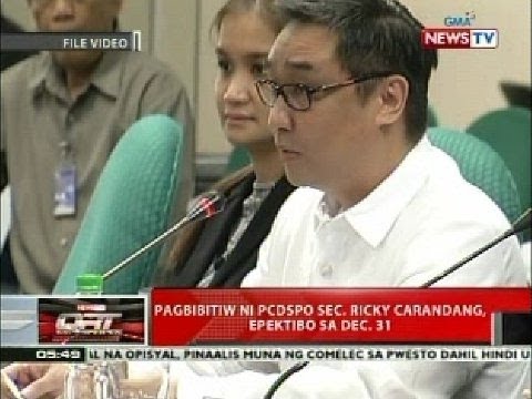 Pagbibitiw ni PCDSPO Sec. Ricky Carandang, epektibo sa Dec. 31 Video