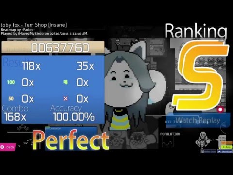 osu! | toby fox - Tem Shop [Insane] | Perfect 100%