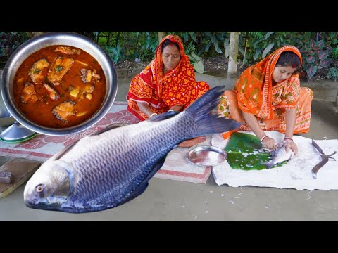 সম্পূর্ণ ঘরোয়া পদ্ধতিতে কাতলা মাছের পাতলা ঝোল রান্না খাওয়া | How to cook Katla fish curry recipe