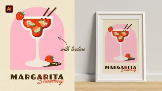 Retro Summer Drink Illustration in Adobe Illustrator (Easy Step-by-Step)