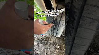 Juicy Tire 🛞 Plug Flat Tire Roadside Repair #tirerepair #tireplug #viralvideo