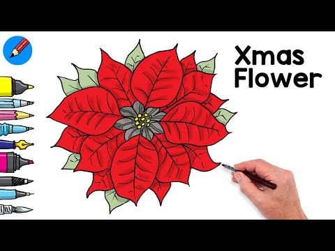 Learn to Draw a Poinsettia in Minutes! - Real Easy Christmas Drawing