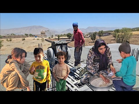 Roof completion coordinated with workers. Taybeh and the children are happy.