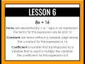 Identifying Parts of an Expression
