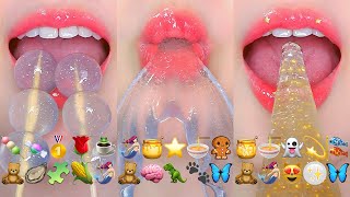 ASMR CLEAR JELLY EMOJI FOOD CHALLENGE 🤍 투명 젤리 이모지 먹방 모음집 EATING SOUNDS MUKBANG