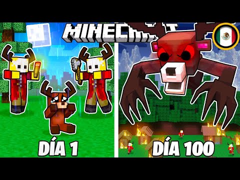 SOBREVIVÍ 100 DÍAS como El MONSTRUO CIERVO  en MINECRAFT HARDCORE!