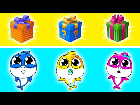 What's Inside Surprise Box | Shark Family Kids Song