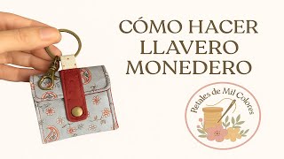 LLavero de tela con bolsillo y mosquetón. Proyecto fácil ideal para vender o regalar