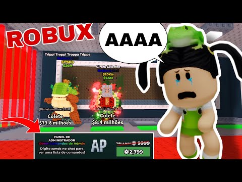 A BEBÊ VIROU ADMIN COM ROBUX E PEGOU OS BRAINROTS GOD! Roblox (Roube um Brainrot)