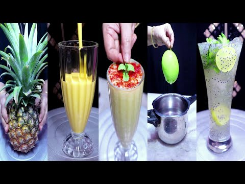 Mango Lassi Recipe & Aam Panna Sharbat | Kulukki Sarbath & Refreshing Pineapple Drink Cooking Asmr