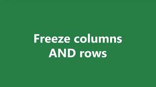 Freeze columns or rows in Microsoft Excel | how to freeze both row and column in excel