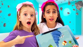 ¿Qué hacer durante un tornado? Nastya y su amiga aprenden una lección. Colección de videos de 1 hora