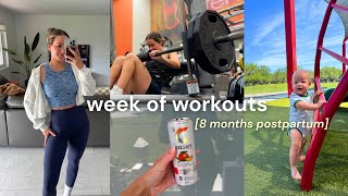 How I stay active 8 months postpartum: a full week of workouts & at-home workout tips!
