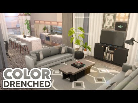 Grey Color-Drenched Apartment // The Sims 4 Speed Build: Apartment Renovation