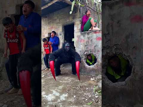 A Tyrant Gorilla Monster Attacked Young Girl and boys #monsters #monster #gorilla