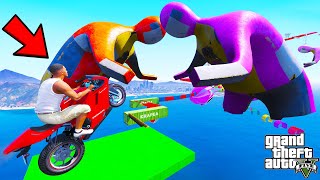 FRANKLIN TRIED GIANTS PARKOUR MEGA RAMP CHALLENGE IN GTA 5 | SHINCHAN and CHOP