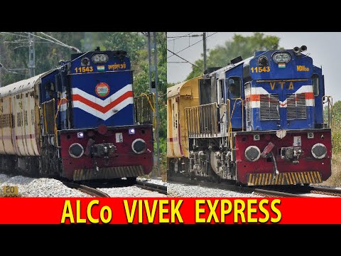 MOST BEAUTIFUL looking ALCo powering VIVEK EXPRESS !! Indian Railways